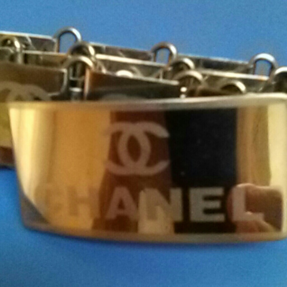 Chanel Logo Belt Vintage Silvertone